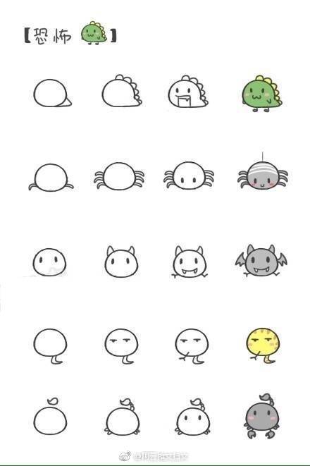 100种可爱画法,100种可爱简笔画画法 小动物简笔画大全,马住无聊的时候自己画一画,简直太可爱啦