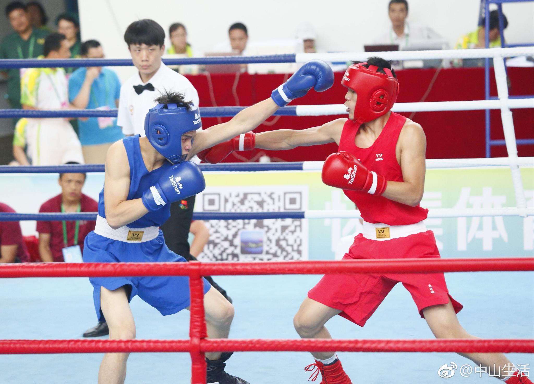 中山队省运会竞技组拳击赛连夺3金
