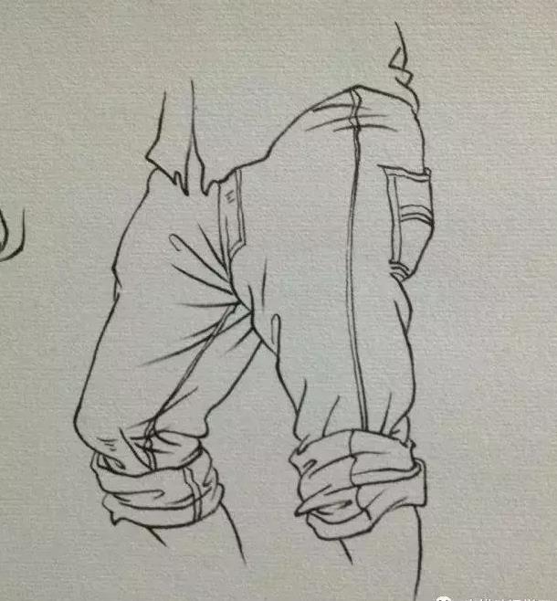 速写衣服裤子衣褶画法教程