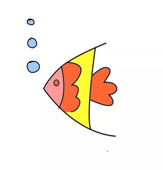 每天五分钟,来学简笔画:简单几笔画出生动可爱的小金鱼