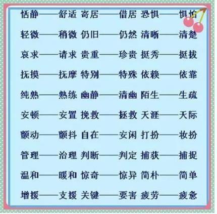 个近义词+200个反义词,语文一直稳居第一