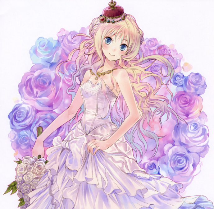 二次元花季美少女:头戴皇冠,身穿换的小公主.