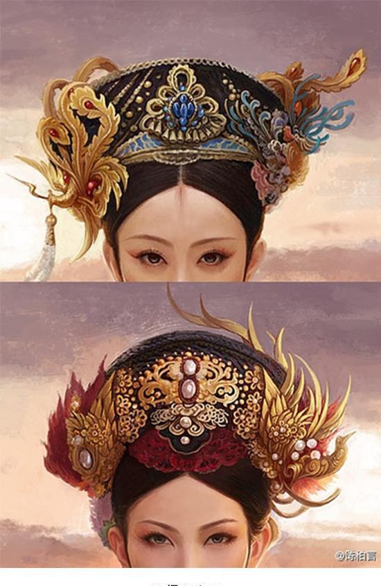 这组甄嬛传人物写实插画,是他成名之作,画的和剧中人物一模一样