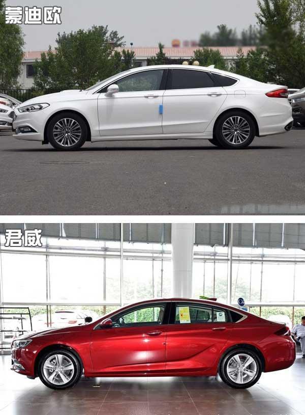 新君威对比蒙迪欧实车测评 细节盘点