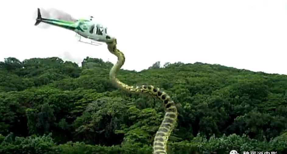 惊悚恐怖电影《蛇鱼怪》, 直升机遭到巨蟒袭击坠毁!