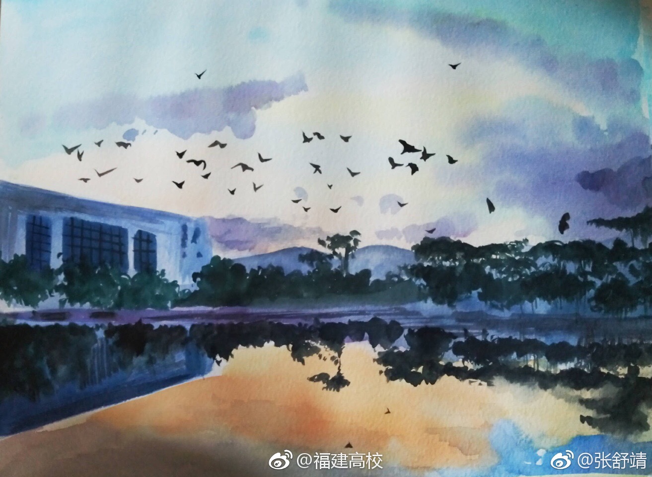 手绘版福建农林大学校园[微风]了解一下?