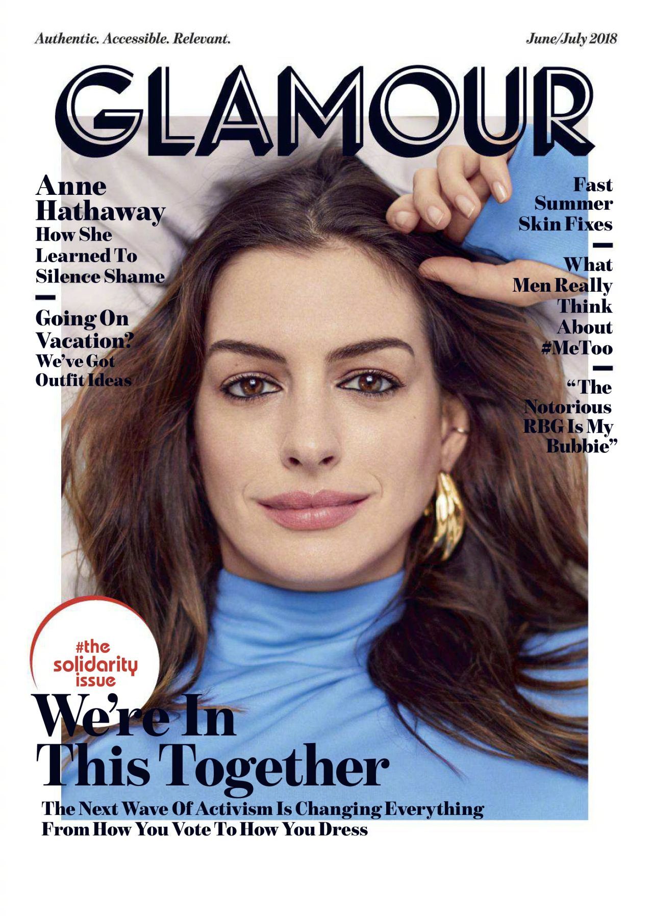 安妮海瑟薇anne hathaway 登上《 glamour 》美国版2018廿月号封面.