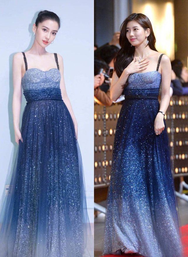 中韩女星撞衫,赵丽颖,杨幂,杨颖稳赢,迪丽热巴略逊一筹?
