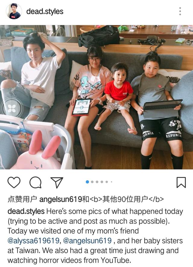 咘咘和姐姐Angel同框，姐妹俩同款齐刘海，长得越来越像！