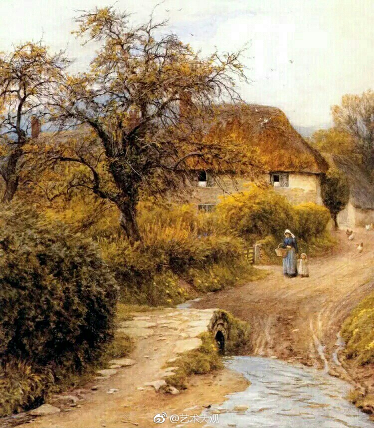 英国经典乡村水彩画 | 海伦·阿林厄姆是英国维多利亚