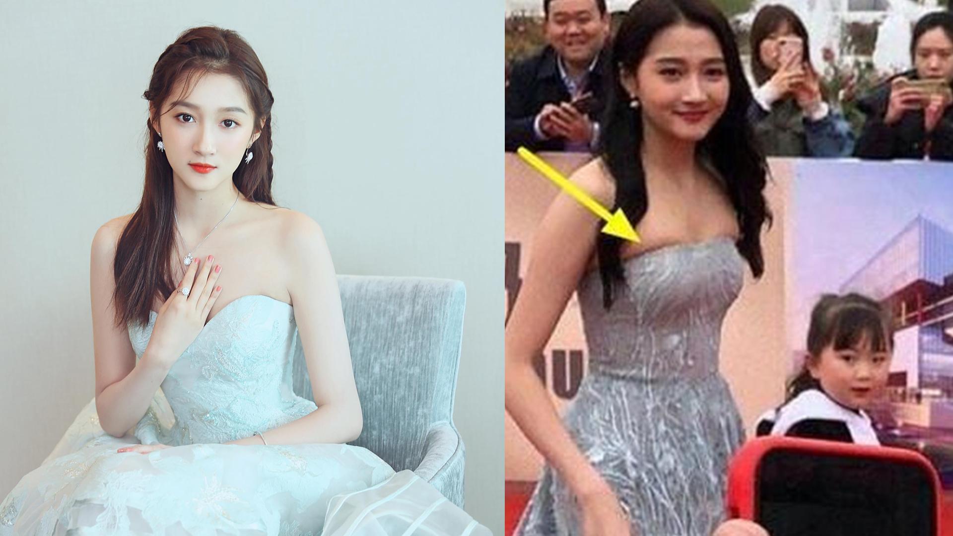 为您推荐 关晓彤红毯礼服_深v改成浅v领_很符合学生身份 为您推荐