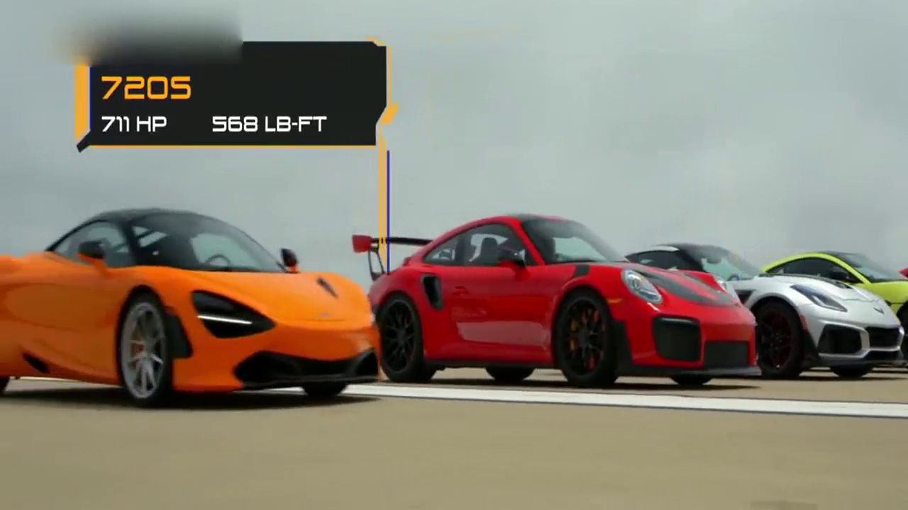 12台跑车火箭基地飙车，思域被其他超跑远远的孤立起来