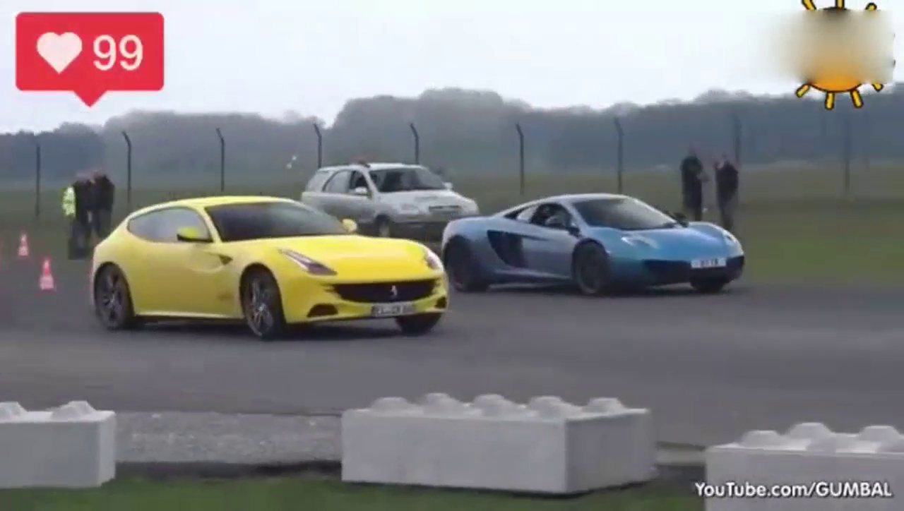 法拉利旅行车VS迈凯伦，迈凯伦全力以赴竟追不上！