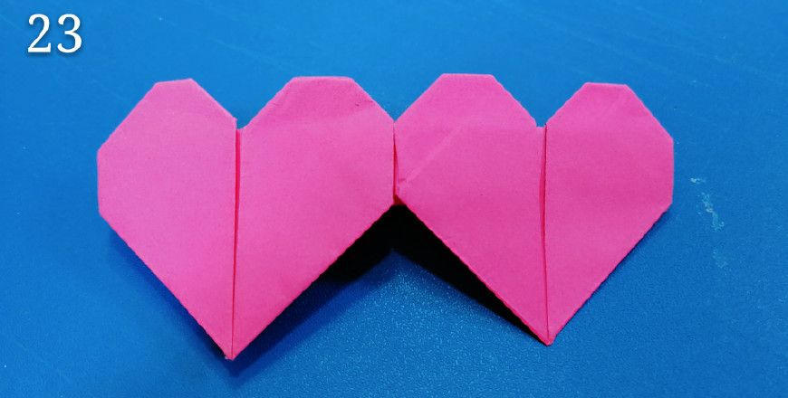 教大家一张纸折出两颗漂亮的爱心,心心相连,折纸爱心教程图解