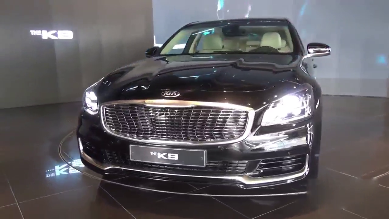 这是一辆豪华车，2019款起亚K9，外观与内饰实拍