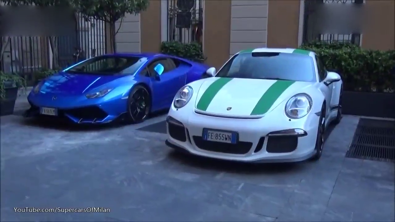 法拉利、保时捷、 兰博基尼，米兰街头的超级跑车！