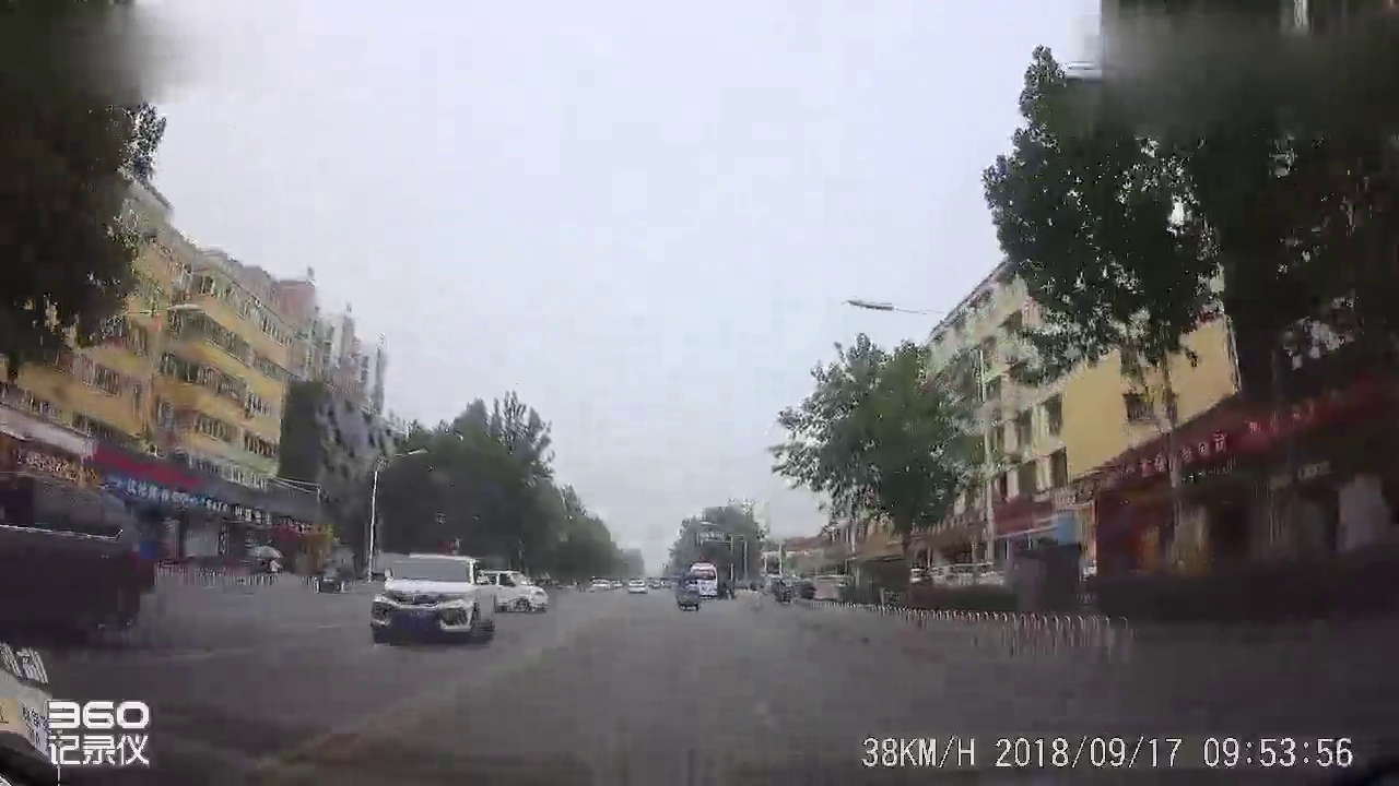 四轮电动车过马路真张狂啊，直接无视视频车，径直就开过去了