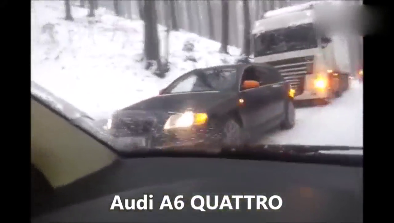 奥迪性能有多强悍？拖着卡车说走就走！