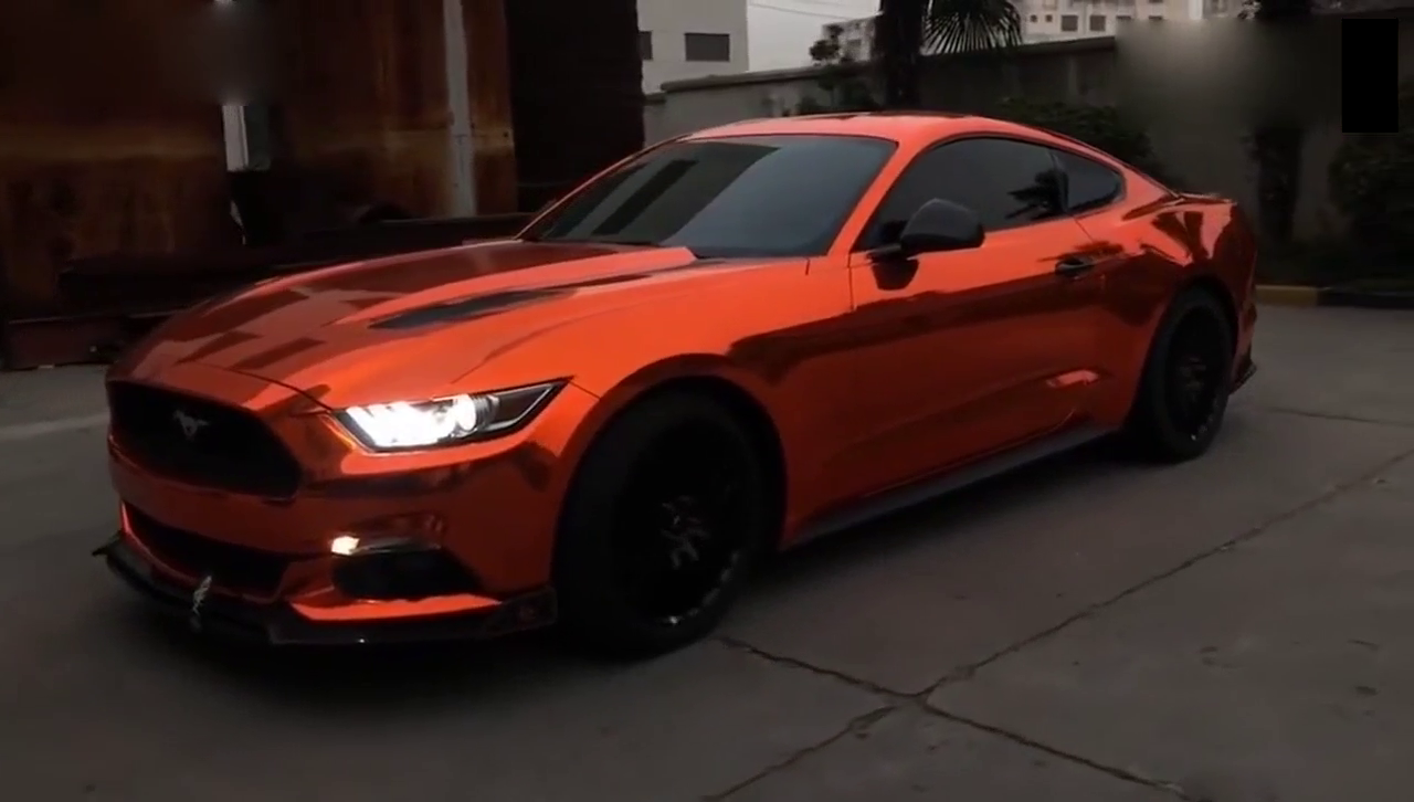 这种颜色的野马跑车还是第一次见，哪里买的啊