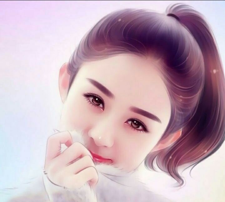 赵丽颖的五张漫画图片,图三最乖巧,图五冯绍峰都不认识