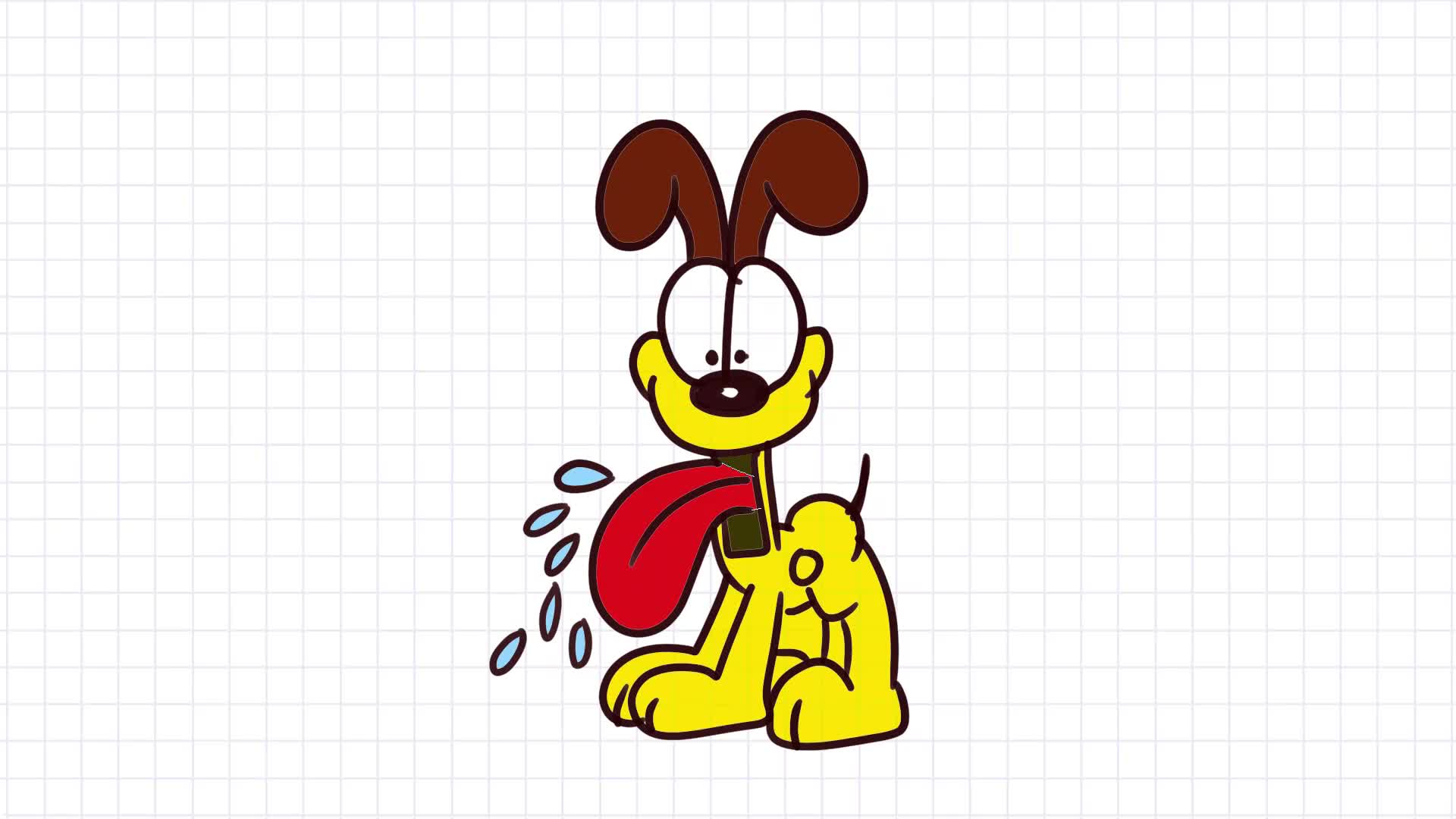 卡通简笔画大全画加菲猫里的欧迪简笔画