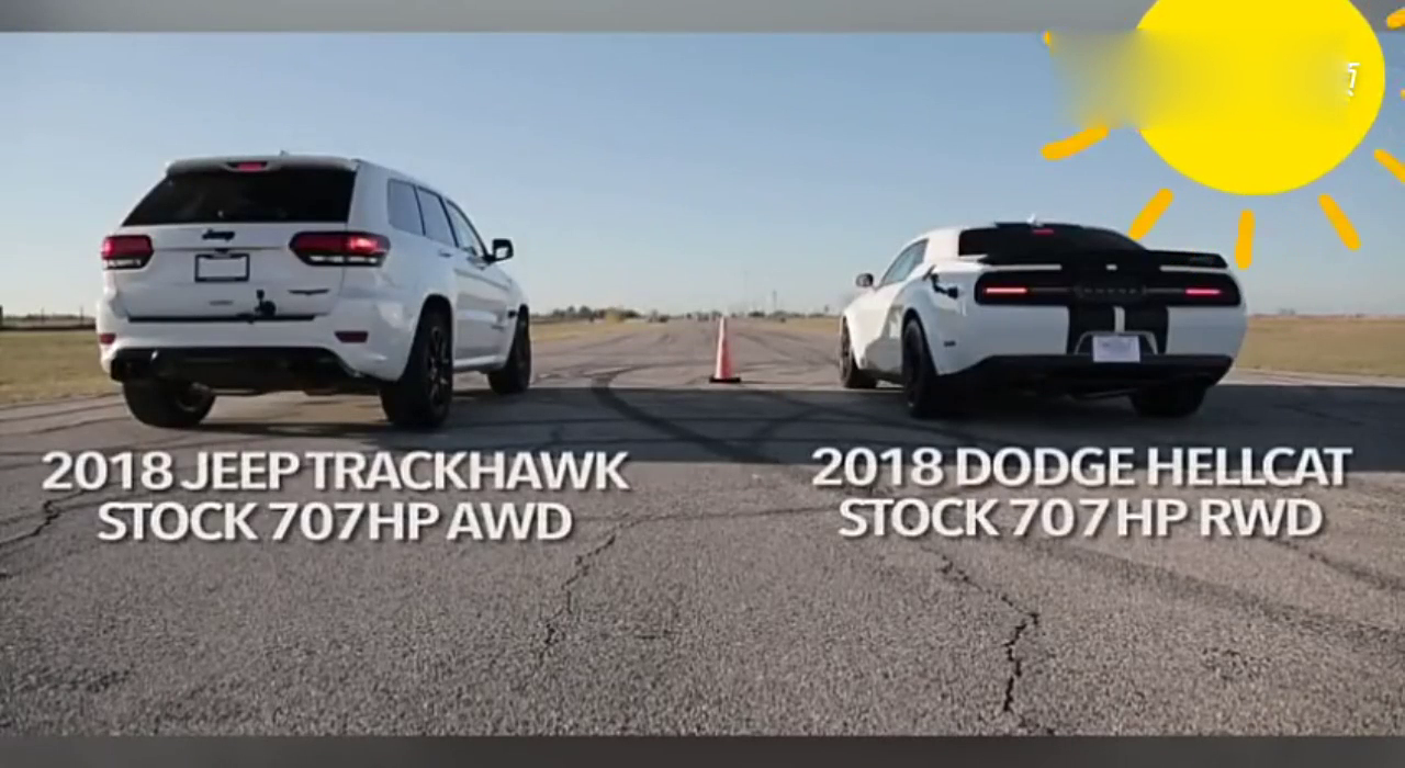 Jeep大切诺基Hellcat版VS道奇地狱猫,越野竟甩跑车几条街