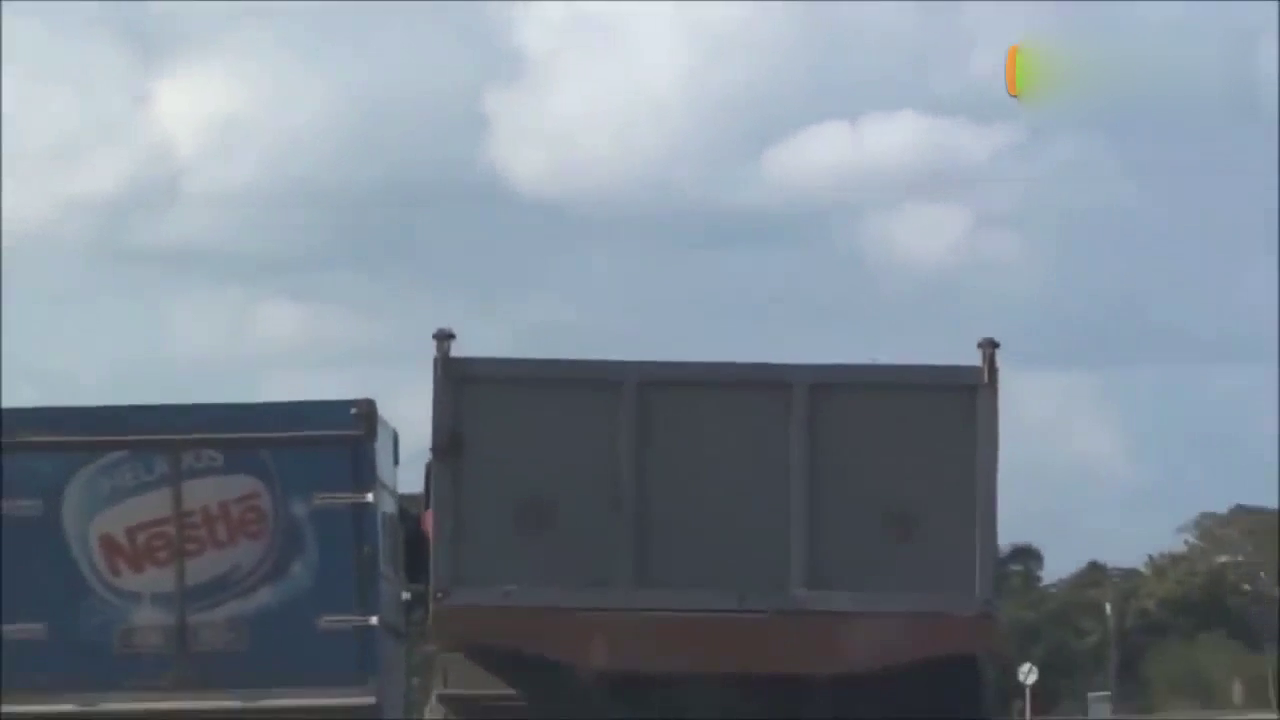 摔的太疼了吧？大母猪从行驶的卡车跳下逃跑