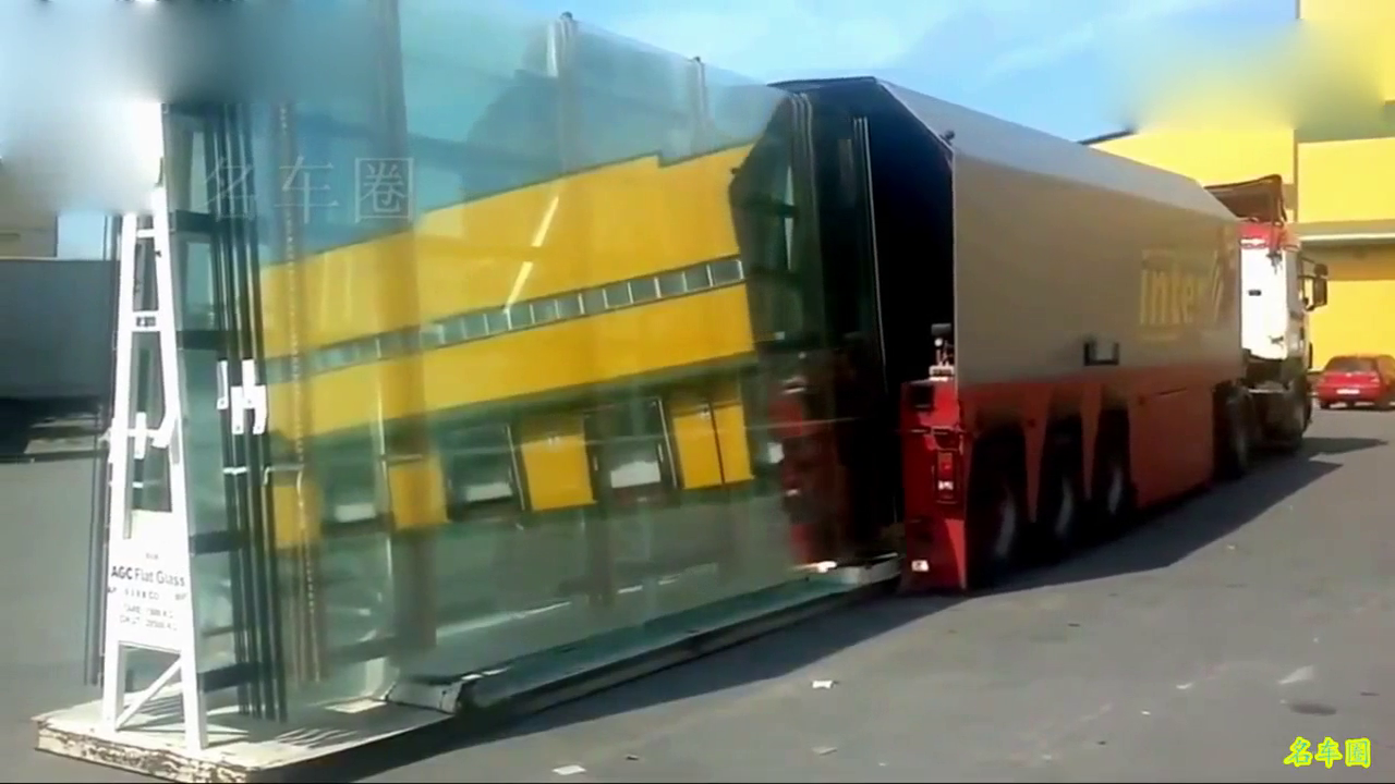 特制的运输玻璃卡车, 看它是如何工作的, 长见识了