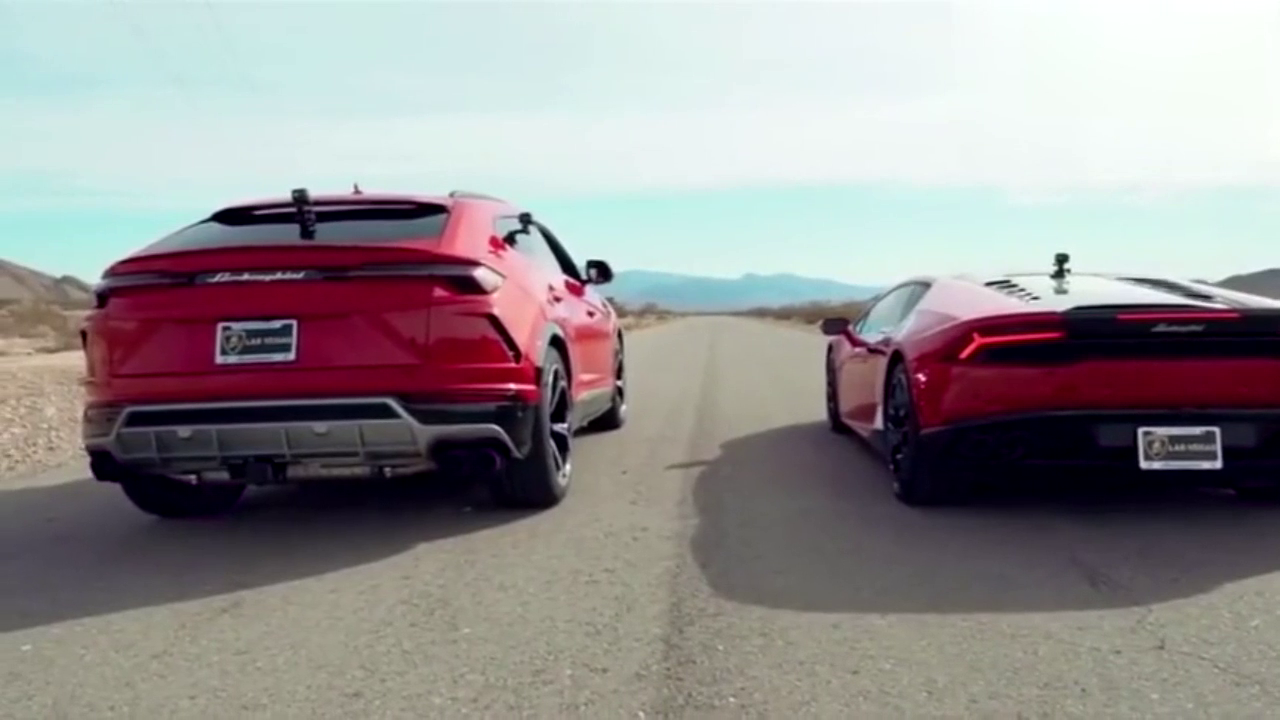 兰博基尼SUV和跑车的比试见过没？不比不知道，差距居然这么小！