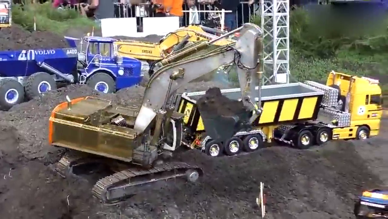 遥控挖掘机卡车，跟真车一样