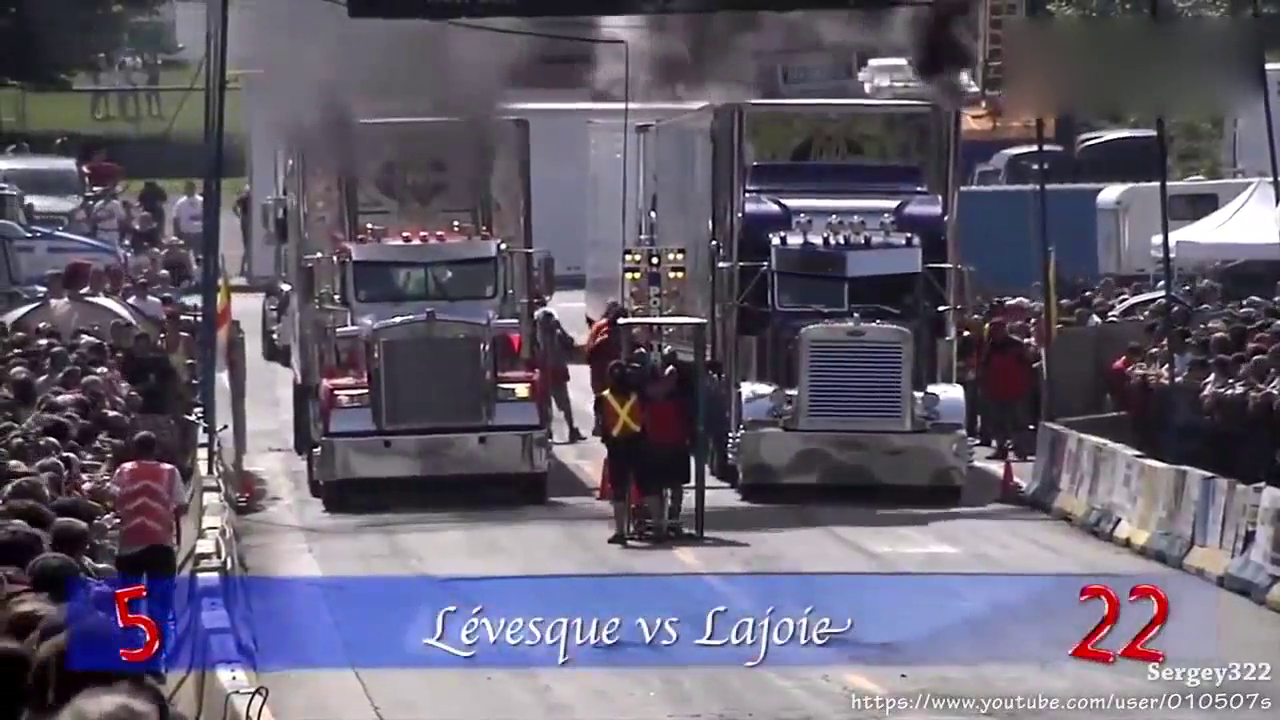 国外老司机开卡车飙车，场面太壮观