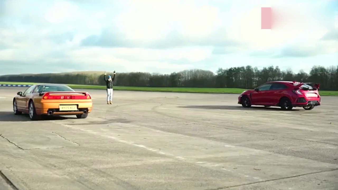 本田跑车谁厉害？东瀛法拉利NSX和思域Type R直线加速对比