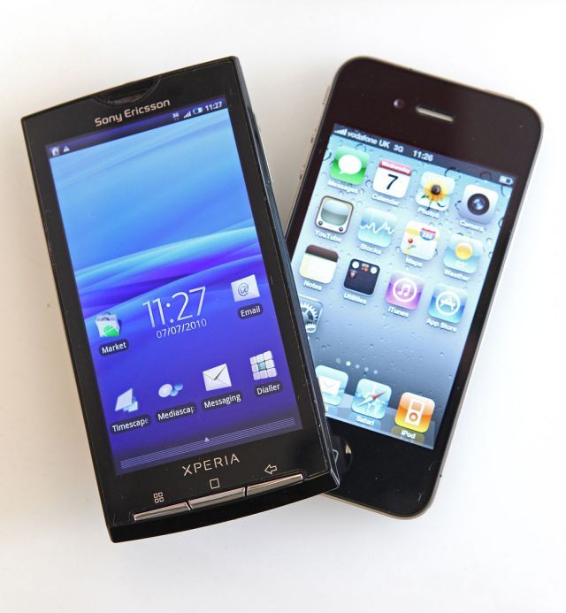 2010年7月7日,伦敦,索尼爱立信智能手机xperia x10i.