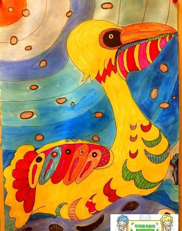 儿童创意绘画教程-鹈鹕鸟