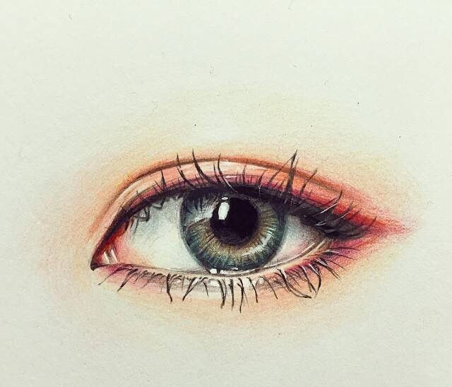 彩铅手绘眼部特写眼睛画的超传神