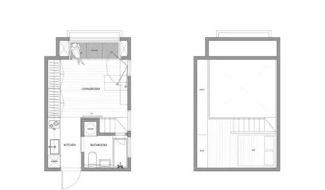 28平的小户型loft公寓,原木与白的设计简洁又舒适