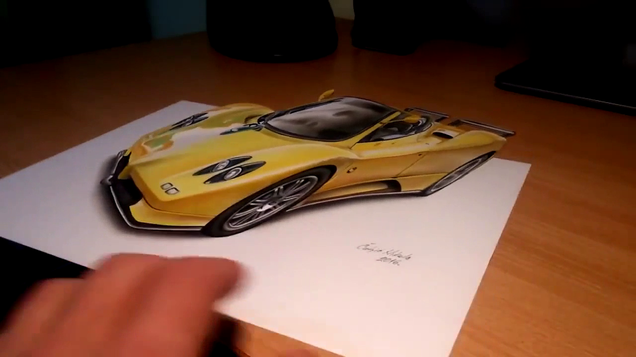 厉害了，外国牛人在纸上画出3D跑车