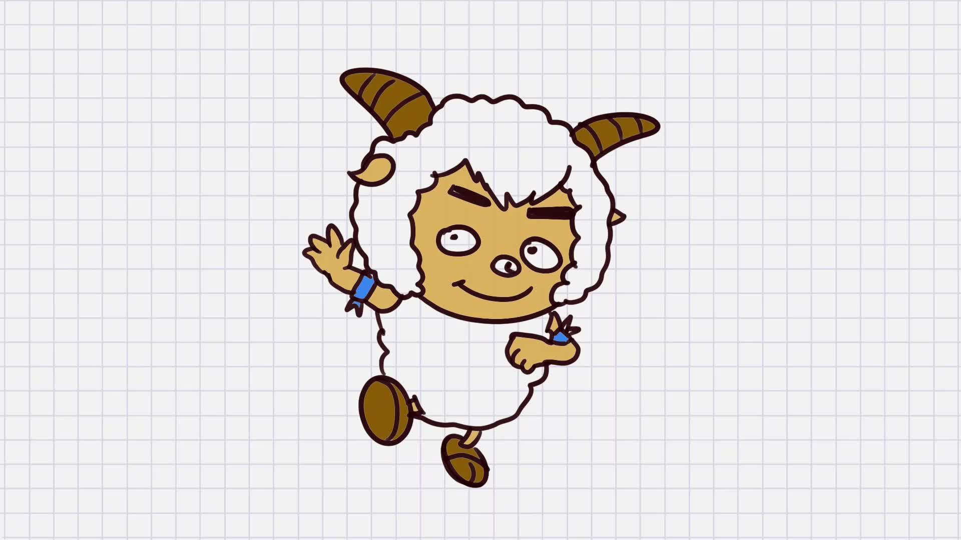 喜羊羊简笔画,画喜羊羊中的沸羊羊简笔画