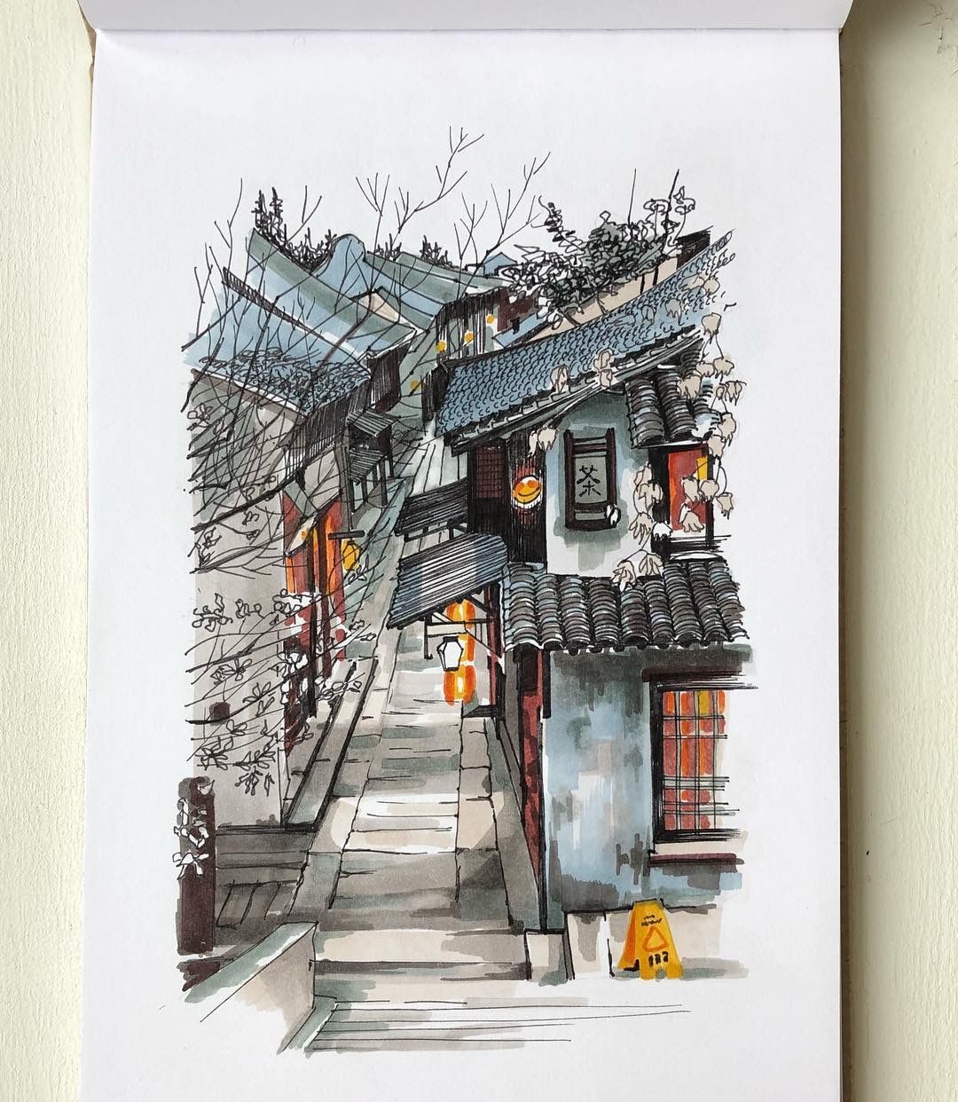 她用马克笔记录自己的旅程,看看有没有你也去过的地方|速写|马克笔|景色_新浪新闻