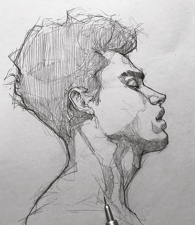 铅笔手绘,人物素描头像,细节处画得好精致