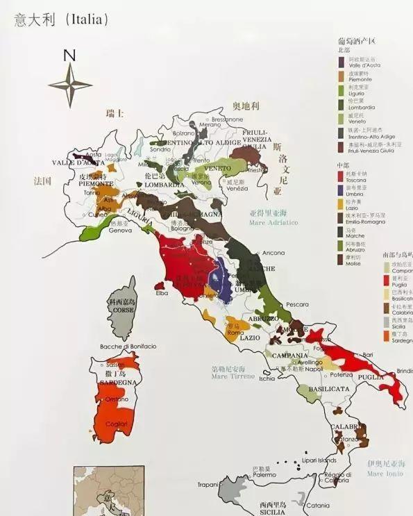 意大利葡萄酒产区知识点之北部四区