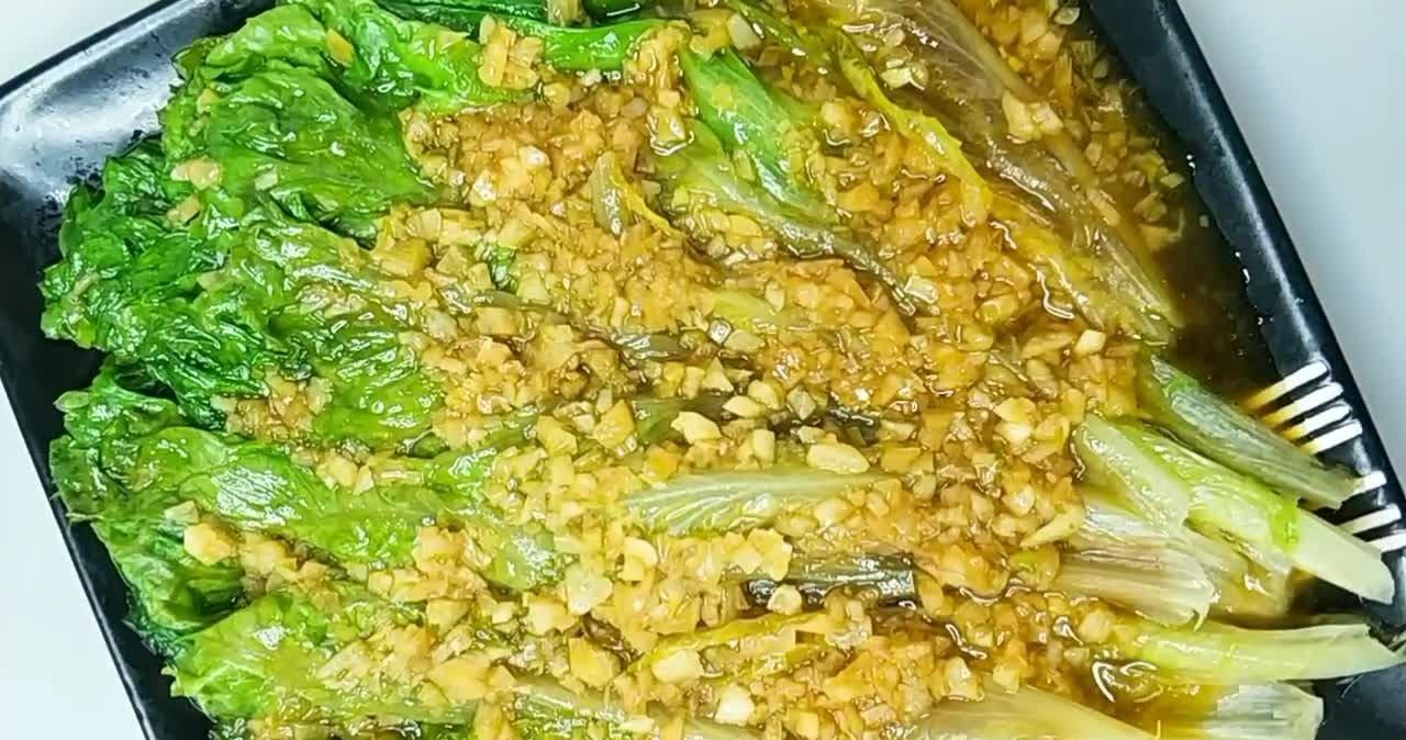 蚝油生菜,清脆爽口汁浓味美,请它来刮油,去除罗汉果水图片