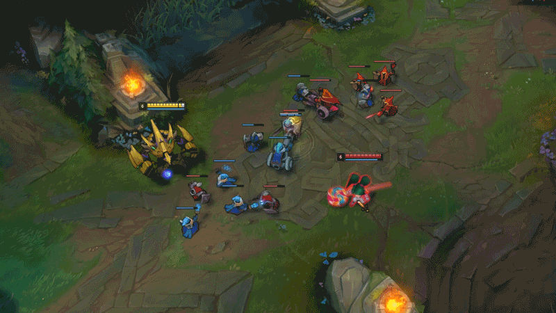 英雄联盟:谁能拦住石头人的r?三位英雄上台挑战,只有她赢了!