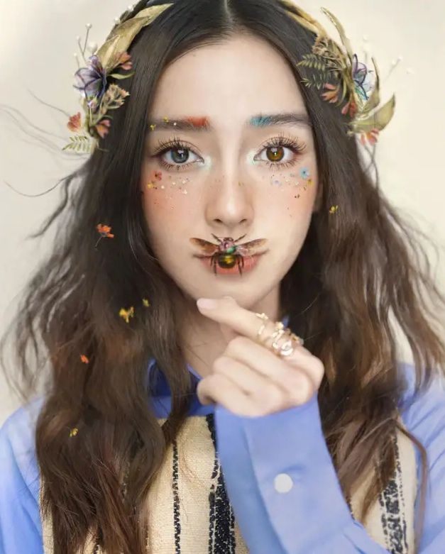 angelababy精灵妆昆虫,angelababy精灵妆 angelababy精灵造型,"昆虫精灵"风格太独特,宛如童话