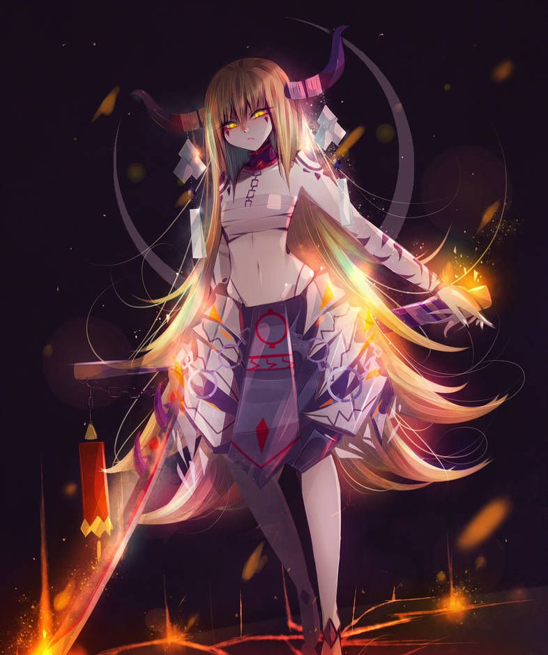 黑暗系二次元人物插画,画师likesac作品