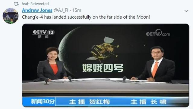 外国网友关注嫦娥四号消息