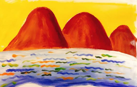 幼儿园儿童水粉风景画教程「江山如画」,简单画出美丽