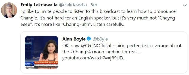 外国网友关注嫦娥四号消息