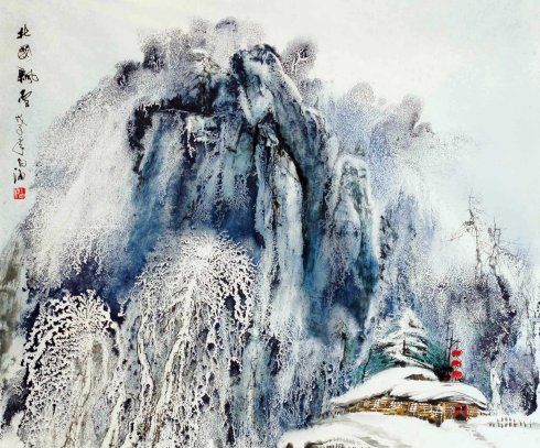 北国风光,冰雪世界,白海山水画作品欣赏