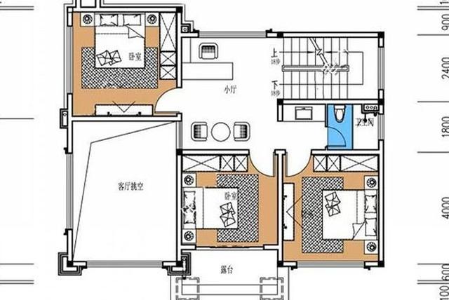 新农村三层房屋设计图共2套效果图彩色平面图